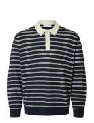 Slhtray Ls Knit Merino Relaxed Polo Selected Navy