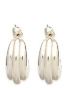 Embossed Hoop Earrings Mango Silver