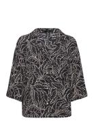 Floral Short-Sleeved T-Shirt Mango Black