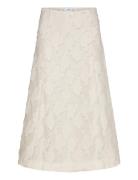 Textured Flared Skirt Mango White