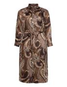Paisley Twill Shirtdress Lauren Women Brown
