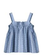 Amie Ruffle Top Fliink Blue