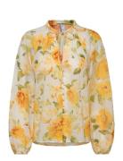 Floral Cotton Blouse Mango Yellow