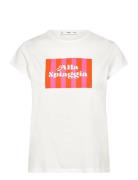 Printed Cotton-Blend T-Shirt Mango White