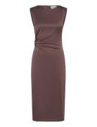 Marquis Ruched Cut Out Jersey Midi Dress Malina Brown