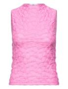 Fitted Top With Gathered Shoulder Mango Pink