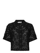 Short-Sleeved Crochet Cardigan Mango Black