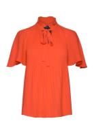 Pleated Georgette Blouse Lauren Ralph Lauren Orange
