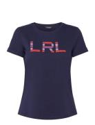 Beaded-Logo Cotton Jersey Tee Lauren Ralph Lauren Navy