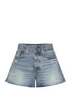 Distressed-Hem Denim Short Polo Ralph Lauren Blue