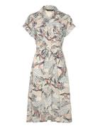 Print Belted Crepe Camp Shirtdress Lauren Ralph Lauren Beige