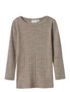 Nmmwang Wool Needle Ls Top Solid Noos Name It Brown