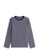 Tjm Reg Sflag Breton Stripe Ls Tommy Jeans Navy