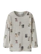 Nmmwang Wool Rib Ls Top Aop Name It Cream