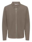 Onsnewkodyl Reg Zip Sweat Vd ONLY & SONS Beige