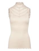 Rwbenita Silk Sl Turtleneck Lace To Rosemunde Beige