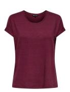Onlmoster S/S O-Neck Top Noos Jrs ONLY Burgundy
