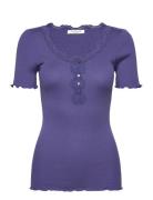 Rwbeatha Ss Regular W Button T-Shir Rosemunde Purple