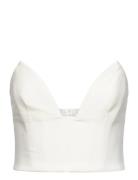 Delphi Strapless Crop Top Bardot White