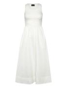 Bryony Lace Poplin Midi Dress Bardot White