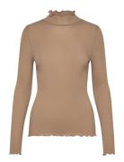 Rmwjohanne Wool Blend Ls T-Neck T-S RM By Rosemunde Beige