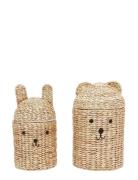 Bear & Rabbit Storage Basket - Pck2 OYOY MINI Beige