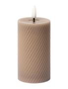 Swirled Led Pillar Candle C'est Bon Grey