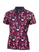 Brushstroke Printed Polo Calvin Klein Golf Purple