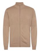 Zip Through Purl Cardigan Lindbergh Beige