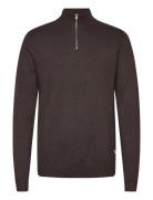Ecovero Half Zip L/S Knit Lindbergh Brown
