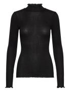 Rwboston Lurex Ls T-Neck T-Shirt Rosemunde Black