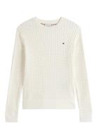 Co Cable Fine Gg C-Nk Ls Sweater Tommy Hilfiger White
