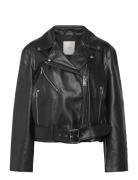 Faux Leather Moto Jacket W/Belt Calvin Klein Jeans Black