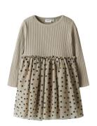 Nmfnea Ls Tulle Dress Name It Beige