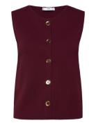 Fine-Knit Gilet Mango Burgundy