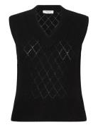 Rwaida Alpaca Sl V-Neck Vest Rosemunde Black