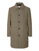 Slharchive Wool Blend Car Coat Selected Brown