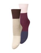 Colourblock Bam Sock 2 Pack Becksöndergaard Beige