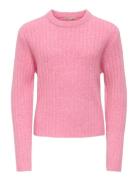 Kogjeanett Life Ls Rib O-Neck Cp Knt Kids Only Pink