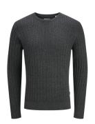 Jjeemil Knit Cable Crew Neck Noos Jack & J S Grey