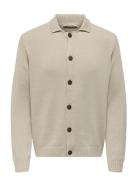 Onsjacob Reg Ls Cardigan Knit ONLY & SONS Cream