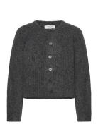 Rwtulip Wool Blend Ls O-Neck Rib Kn Rosemunde Grey