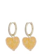 Sugar Hearts Pendant Ear G/Yellow - SNÖ Of Sweden Gold