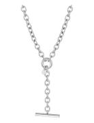 Alexa T-Bar Long Necklace Silver Bud To Rose Silver