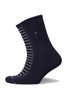 Th Women Sock 2P Small Stripe Tommy Hilfiger Blue