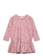 Dress L/S Gather Printed Petit Piao Pink