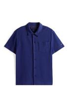 Open Knit Full Placket Reg Polo Tommy Hilfiger Blue