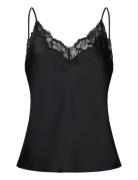 Matte Satin Cami With Lace Calvin Klein Black
