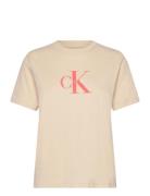 Hero Ss Classic Monologo Cneck T Calvin Klein Jeans Beige