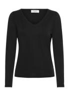 Rwelma Modal V-Neck T-Shirt Rosemunde Black